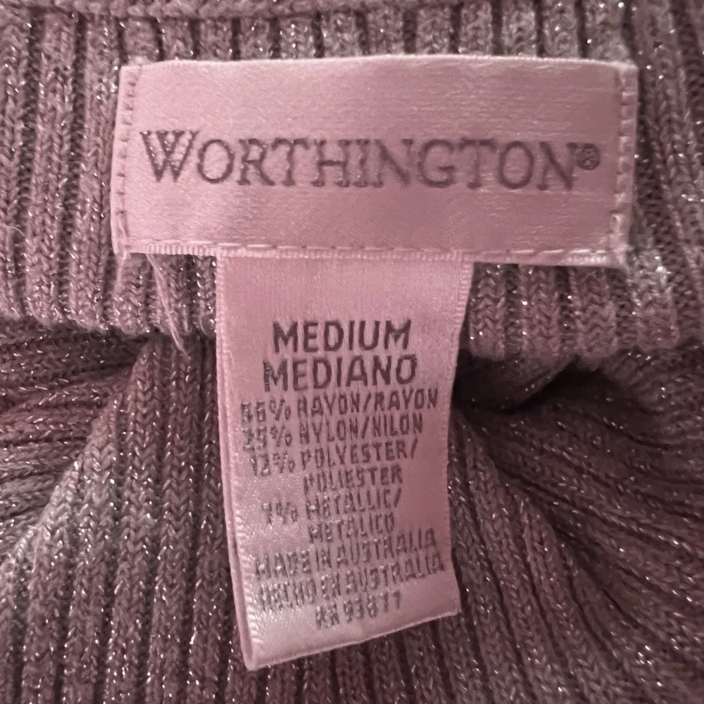 Vintage Grey sparkling ribbed turtleneck sweater - Picture 3 of 3